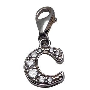 Letter C 925 Sterling Silver CZ Charm
